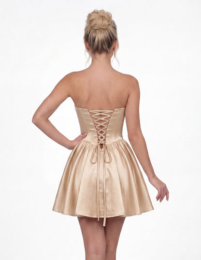 Strapless Sequin Mini Homecoming Dress - Back View