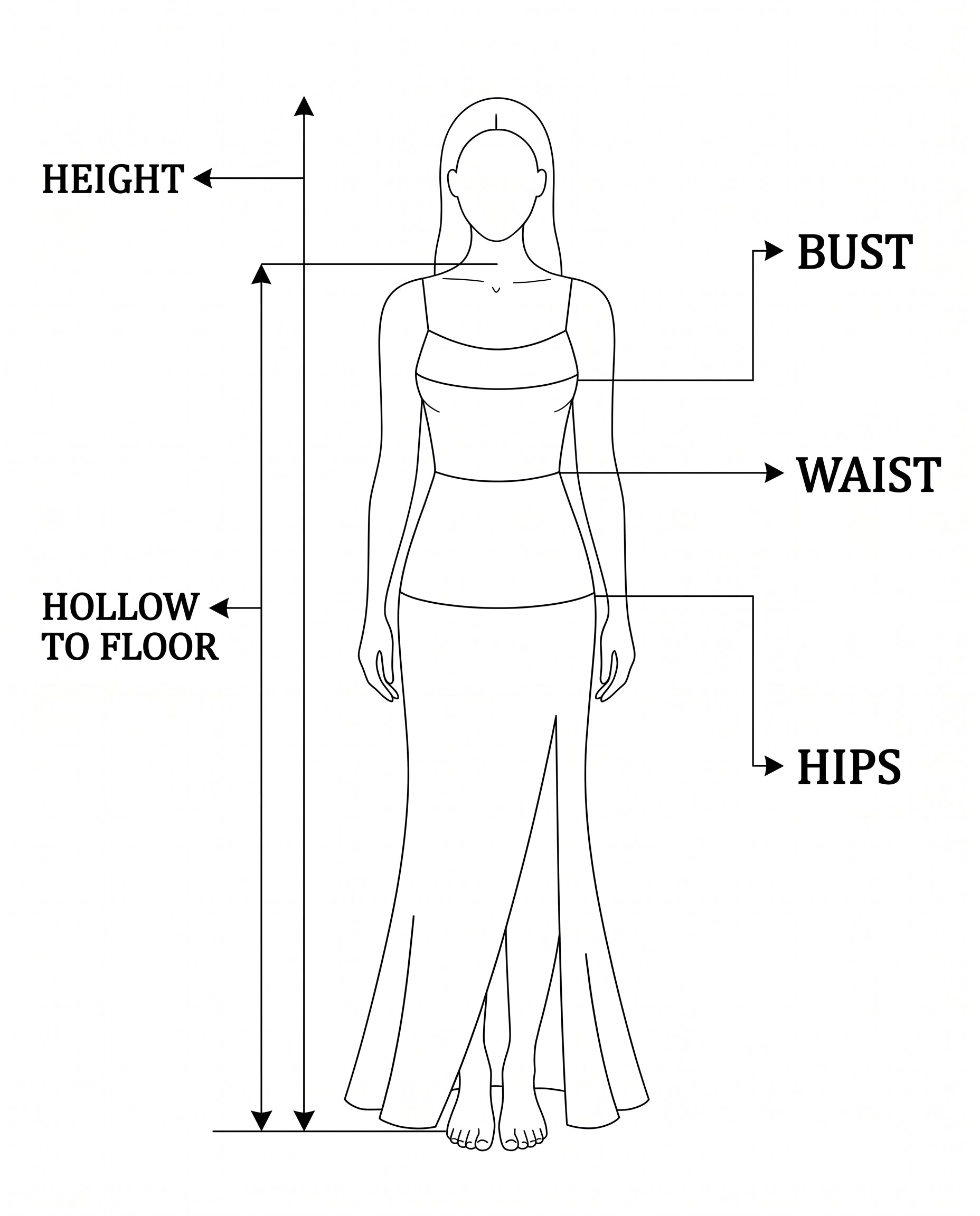 How to measure custom dress size