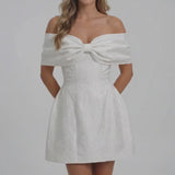 INEWER Bow Jacquard Mini Homecoming Dress - Video